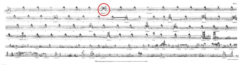 Eigelsteintor, Position des Eigelsteintors innerhalb der mittelalterlichen Stadtmauer, H.J. Wiethase 1882