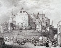 Maria im Kapitol; Lithographie von August Brandmeyer; ca. 1835